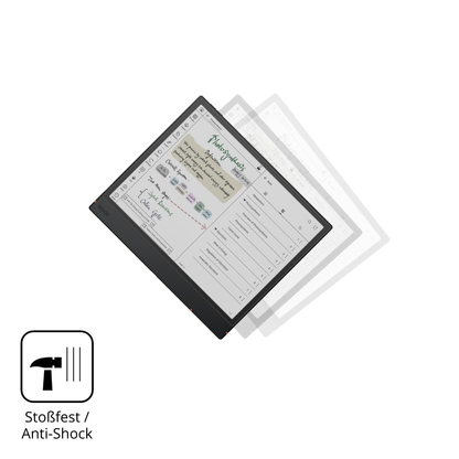 Schutz gegen Kratzer auf dem onyxboox note air5 c Glas durch Schlüssel, Stöße gegen die Tischkante oder Stürze