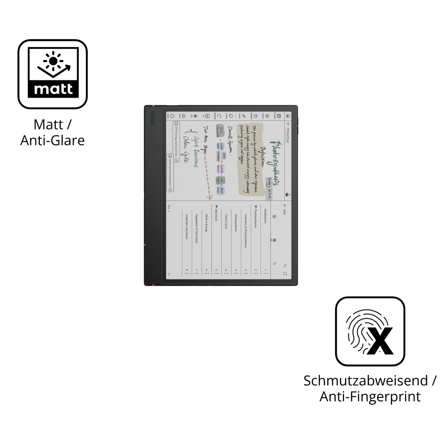 9H Hartbeschichtete, flexible Folie passend zugeschnitten für onyxboox note air5 c