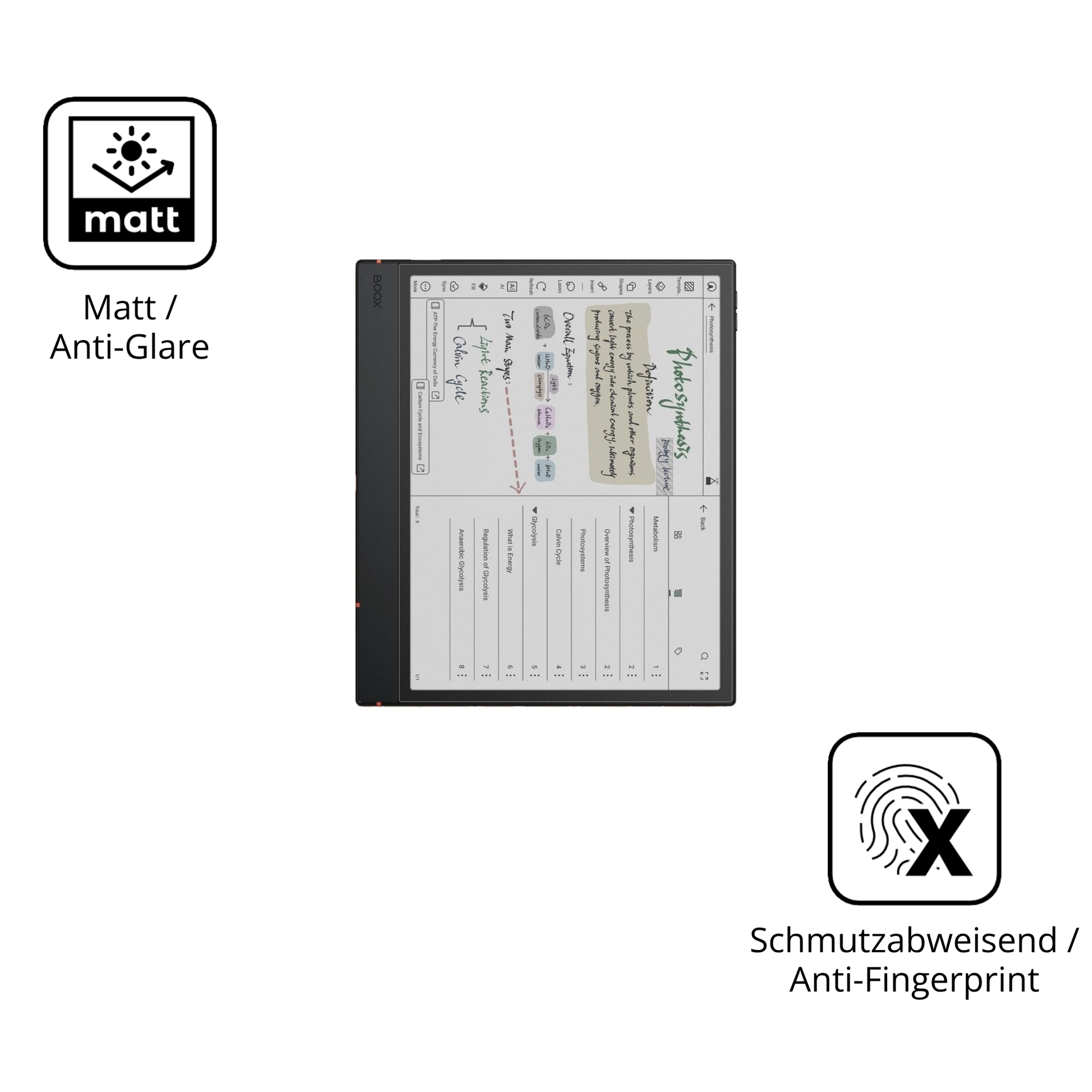 9H Hartbeschichtete, flexible Folie passend zugeschnitten für onyxboox note air5 c