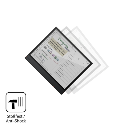 Schutz gegen Kratzer auf dem onyxboox note air5 c Glas durch Schlüssel, Stöße gegen die Tischkante oder Stürze
