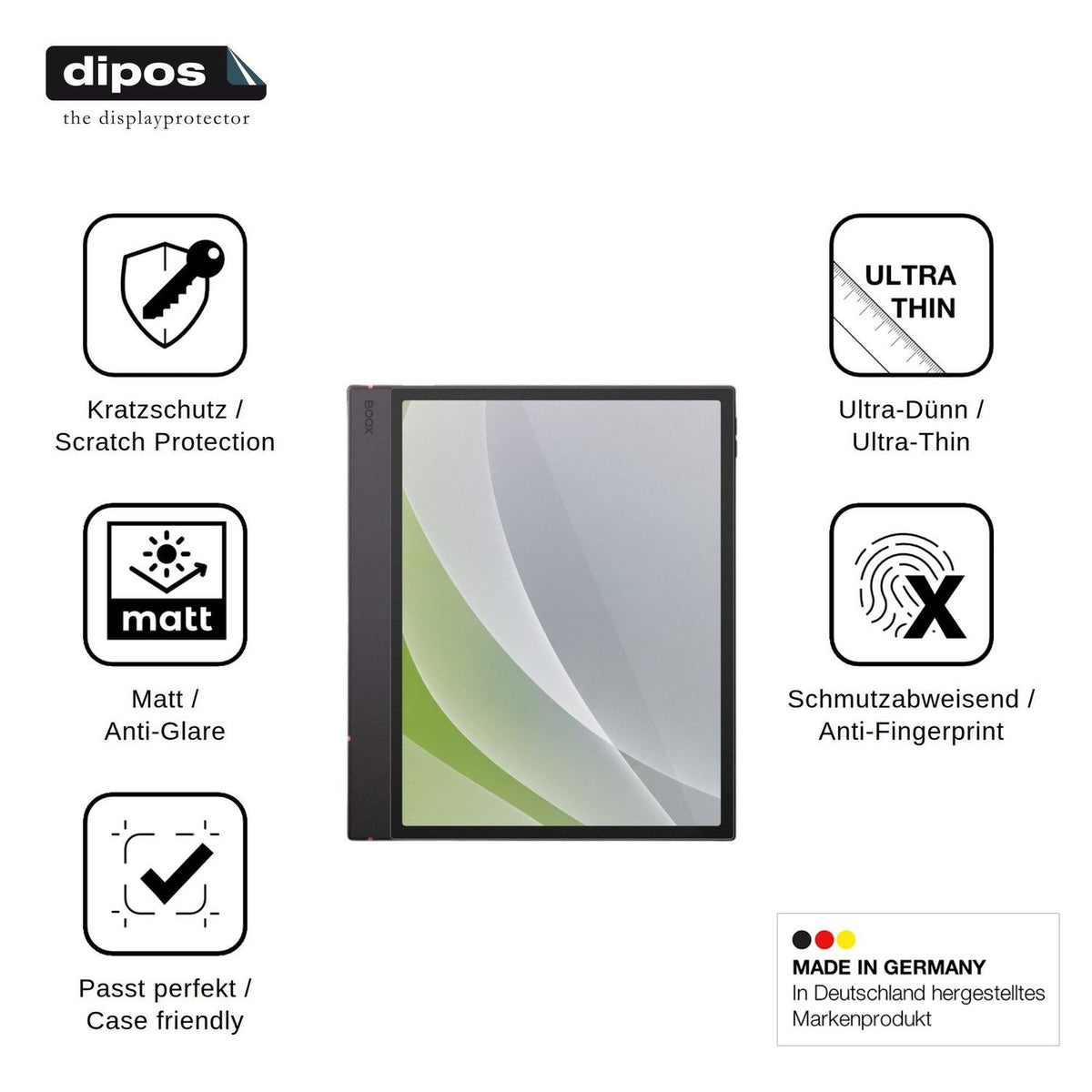 2x Screen Protector for Onyx Boox Note Air6 C Protection Anti Glare dipos