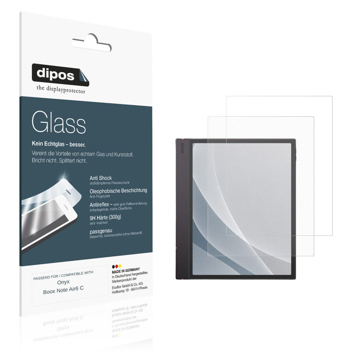2x Screen Protector for Onyx Boox Note Air6 C matte Flexible Glass 9H dipos