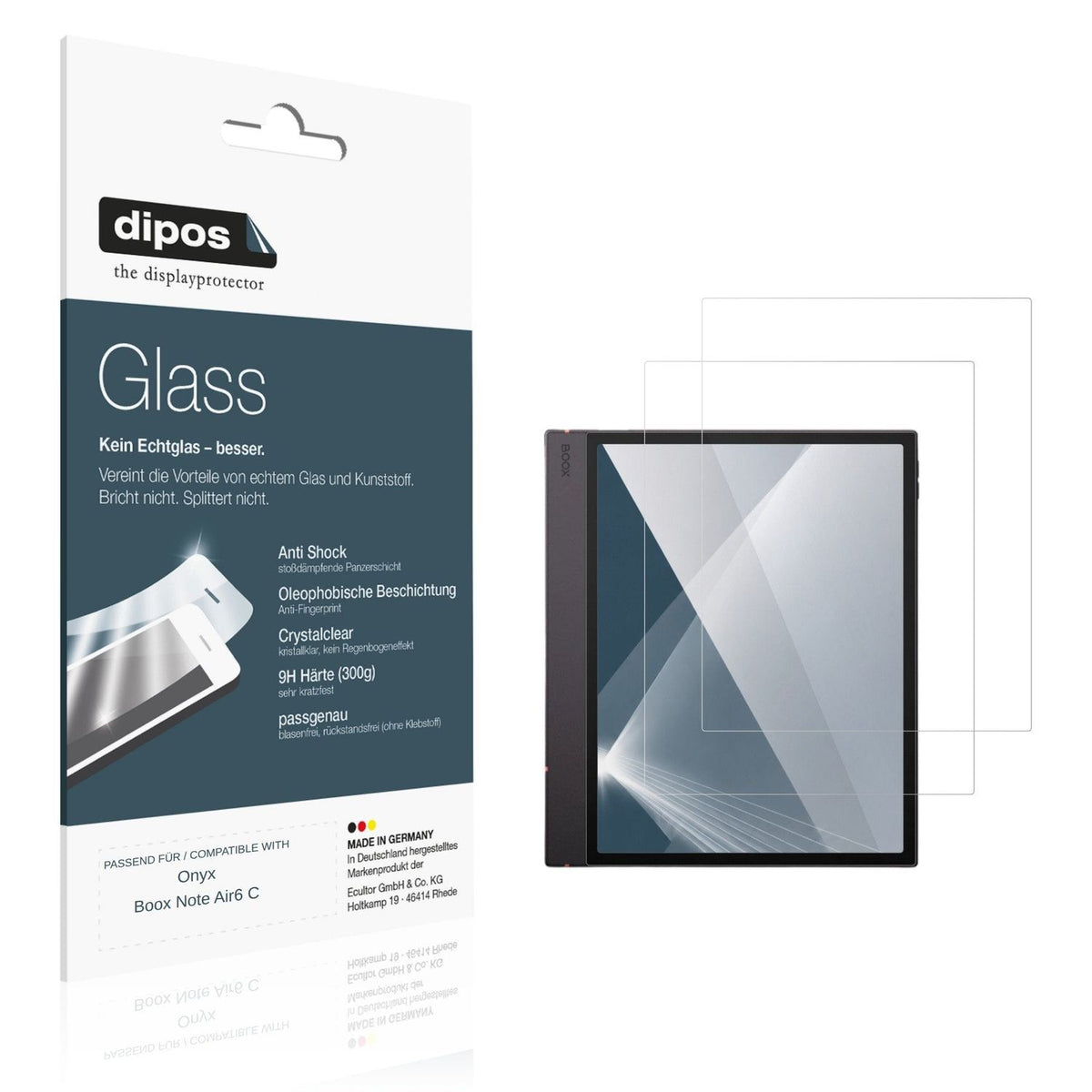 2x Screen Protector for Onyx Boox Note Air6 C Flexible Glass 9H dipos