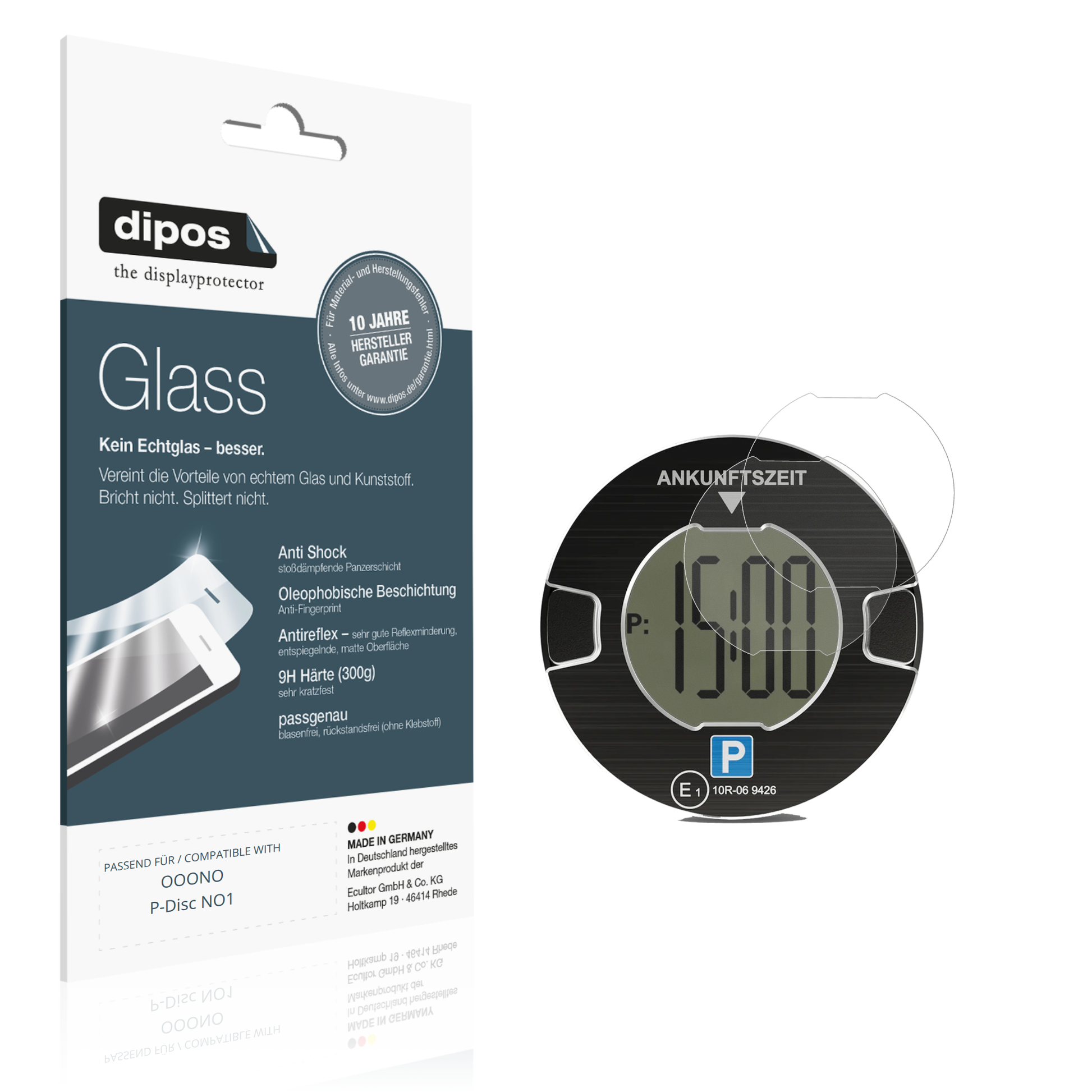 Matte Displayschutzfolie von dipos passend für OOONO P-Disc NO1, 9H kratzfest und blasenfrei montiert