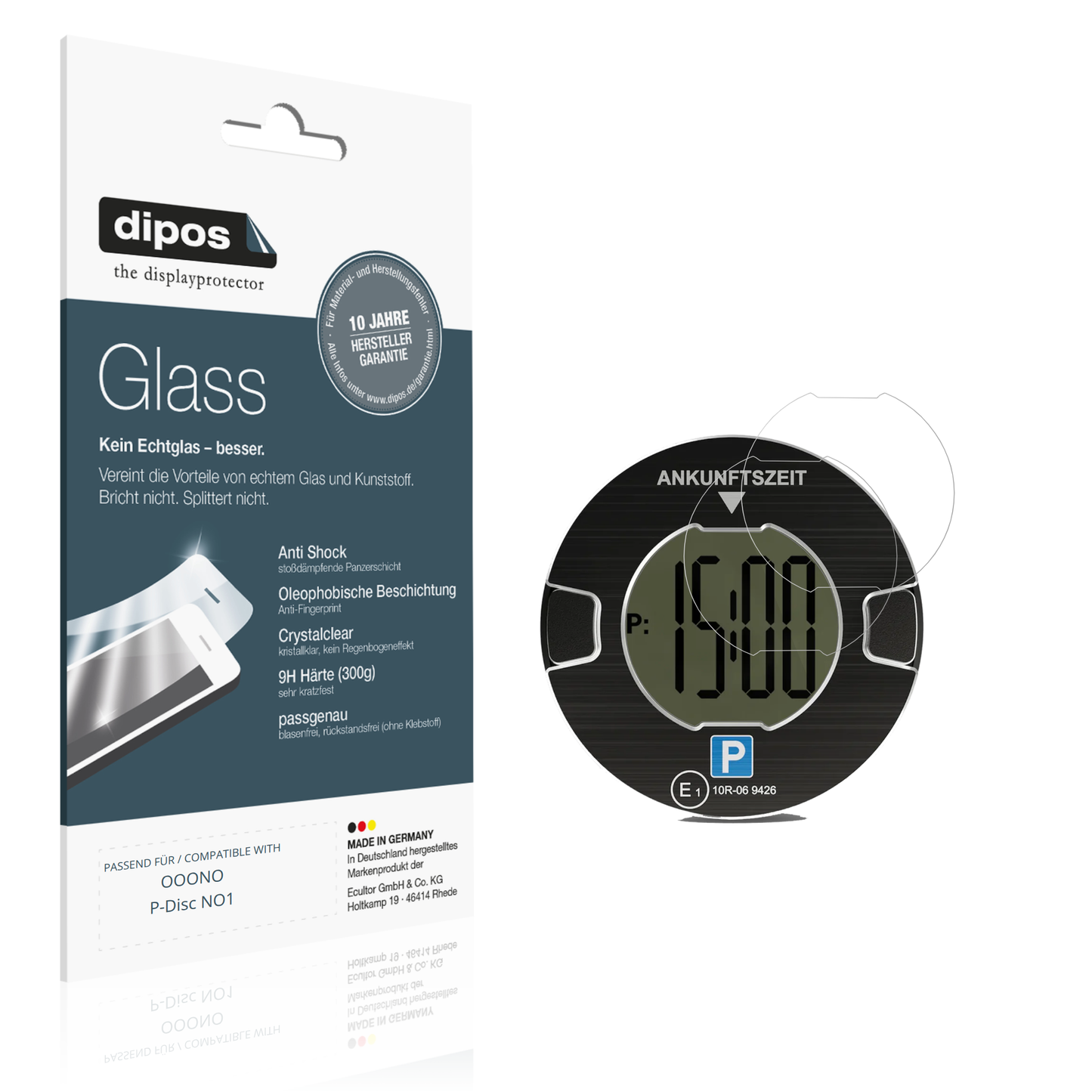 Klare Displayschutzfolie von dipos passend für OOONO P-Disc NO1, 9H kratzfest und blasenfrei montiert