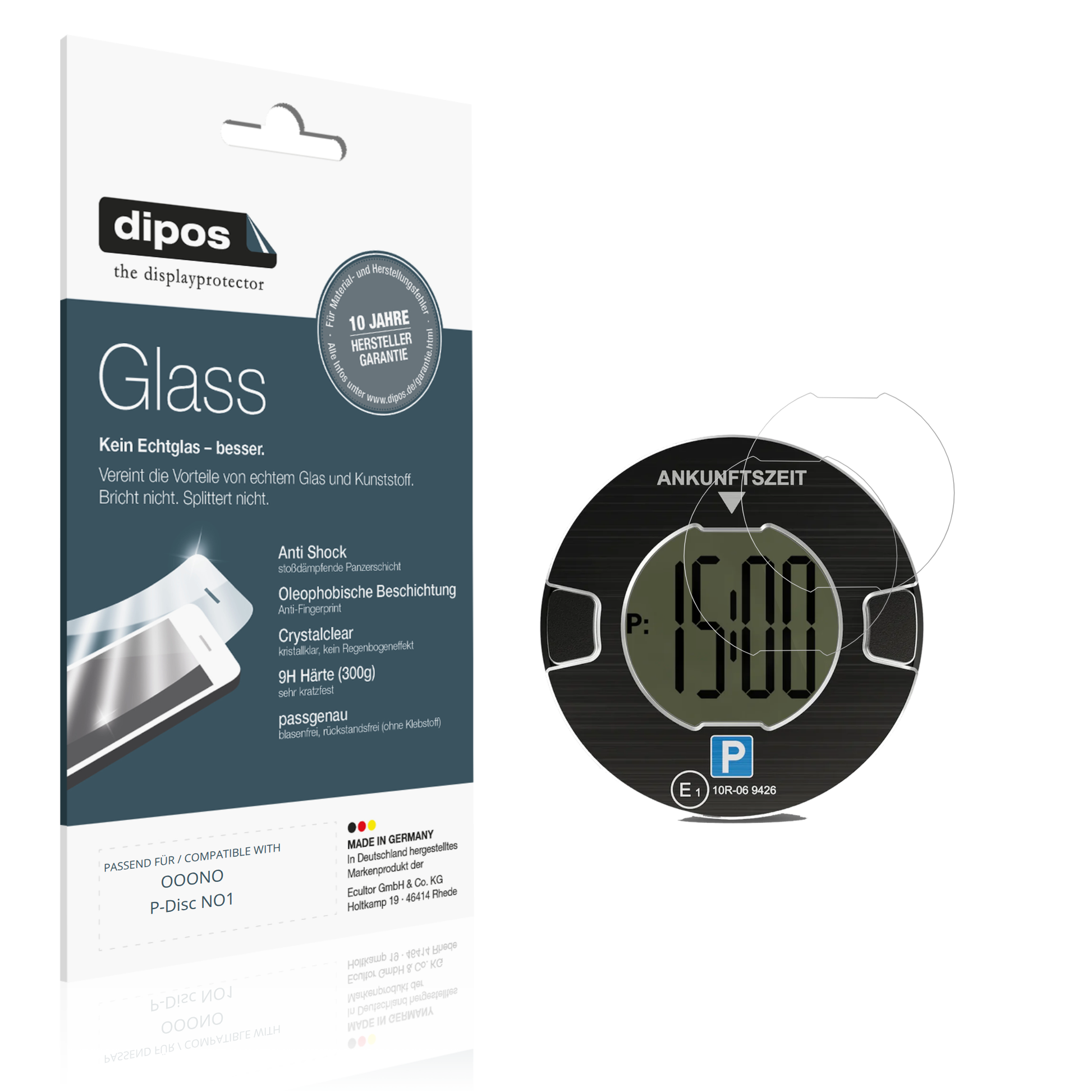 Klare Displayschutzfolie von dipos passend für OOONO P-Disc NO1, 9H kratzfest und blasenfrei montiert