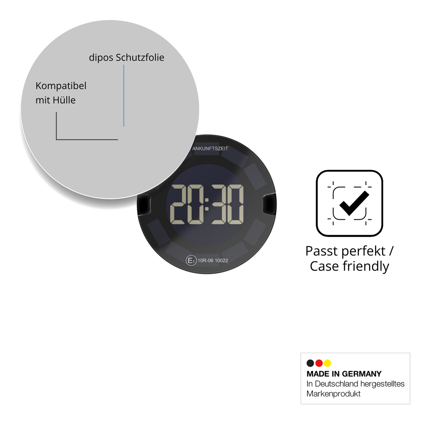 Schutzfolie mit optimaler Passform, zur Verwendung mit Hüllen geeignet