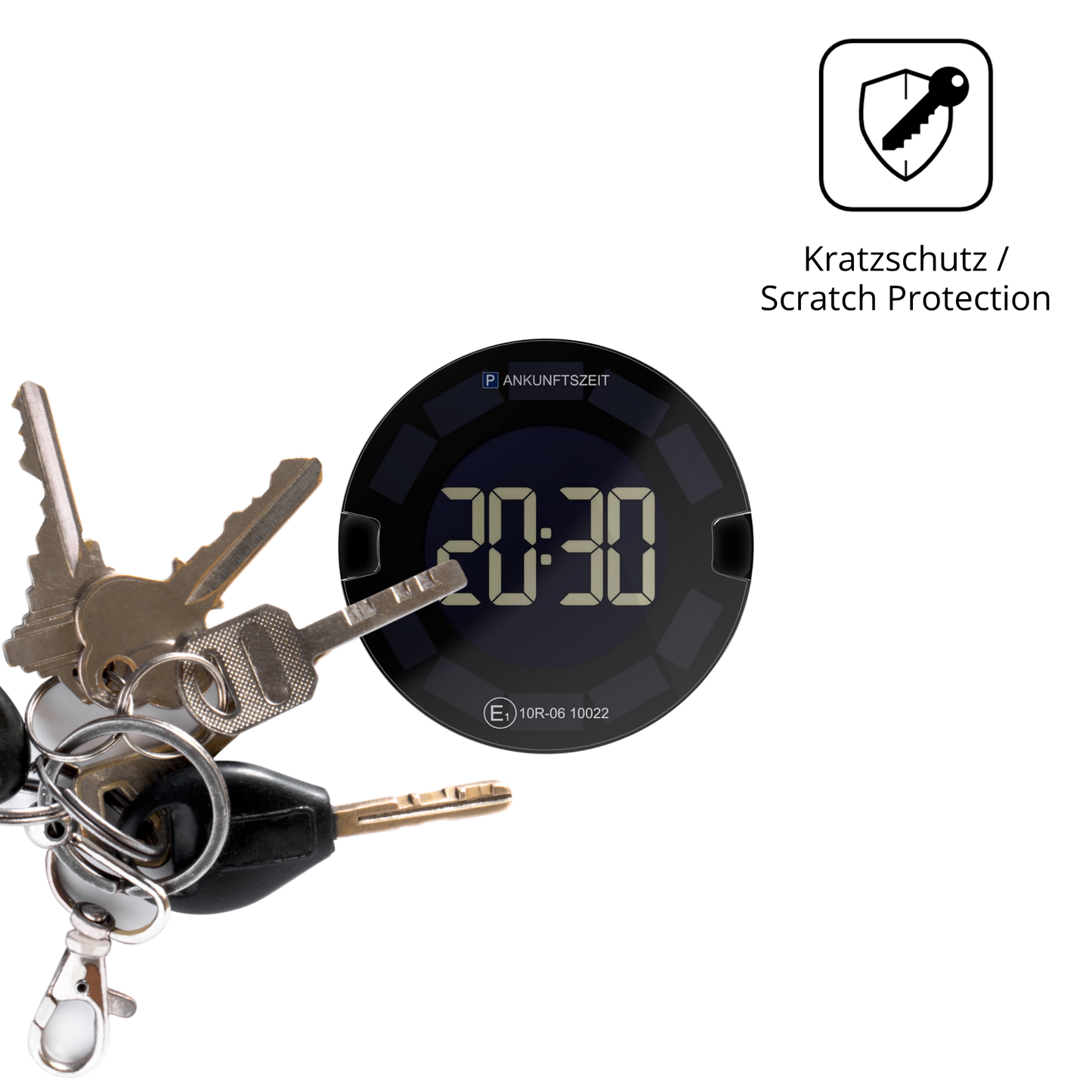 Schutz gegen Kratzer auf dem OOONO P-Disc NO3 Glas durch Schlüssel oder Ähnliches