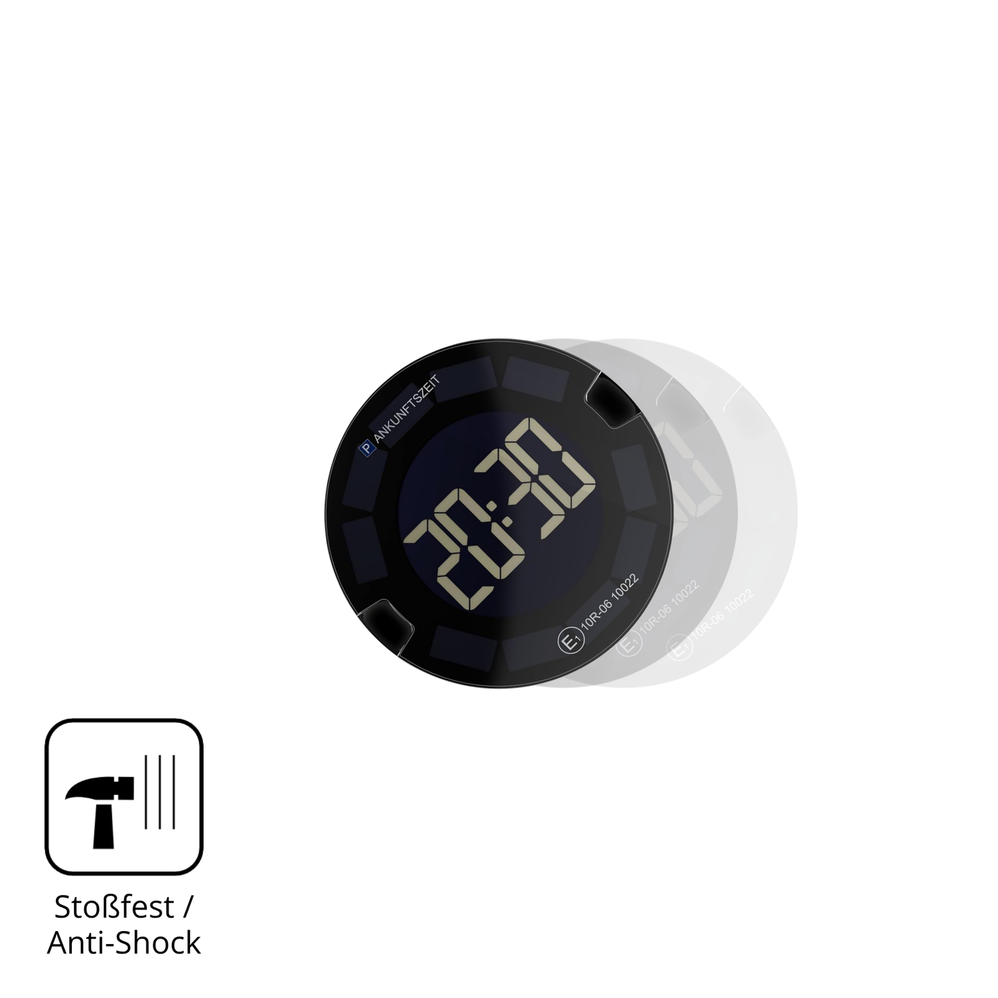 Schutz gegen Kratzer auf dem OOONO P-Disc NO3 Glas durch Schlüssel, Stöße gegen die Tischkante oder Stürze