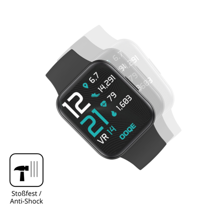 Schutz gegen Kratzer auf dem OOQE Watch 2 Glas durch Schlüssel, Stöße gegen die Tischkante oder Stürze