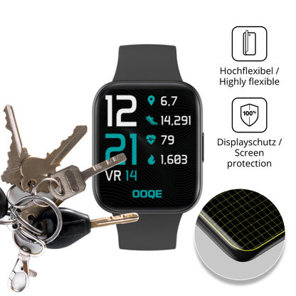 dipos Displayschutz für OOQE Watch Pro 6, transparente Oberfläche, geringe Dicke und perfekte Passform