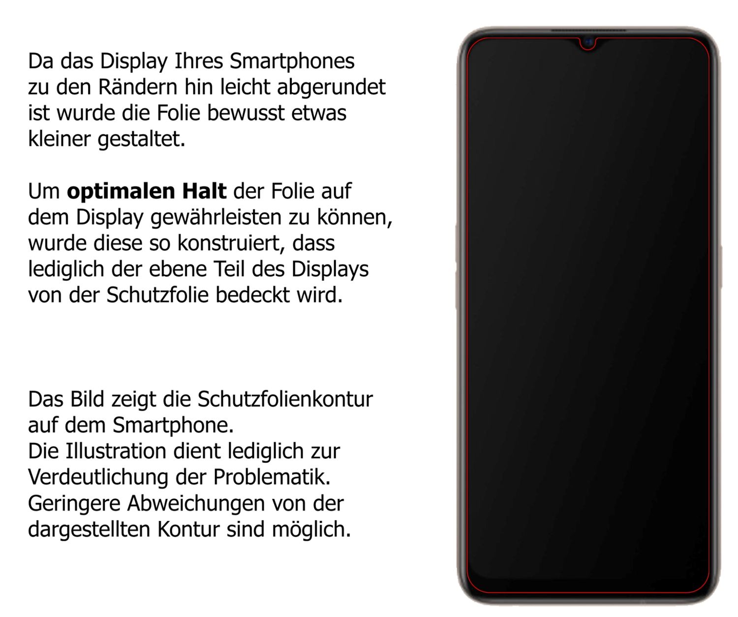 dipos Displayschutz für Oppo A11x, transparente Oberfläche, perfekte Passform auch für die Rundungen