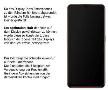 dipos Displayschutz für Oppo A11x, transparente Oberfläche, perfekte Passform auch für die Rundungen