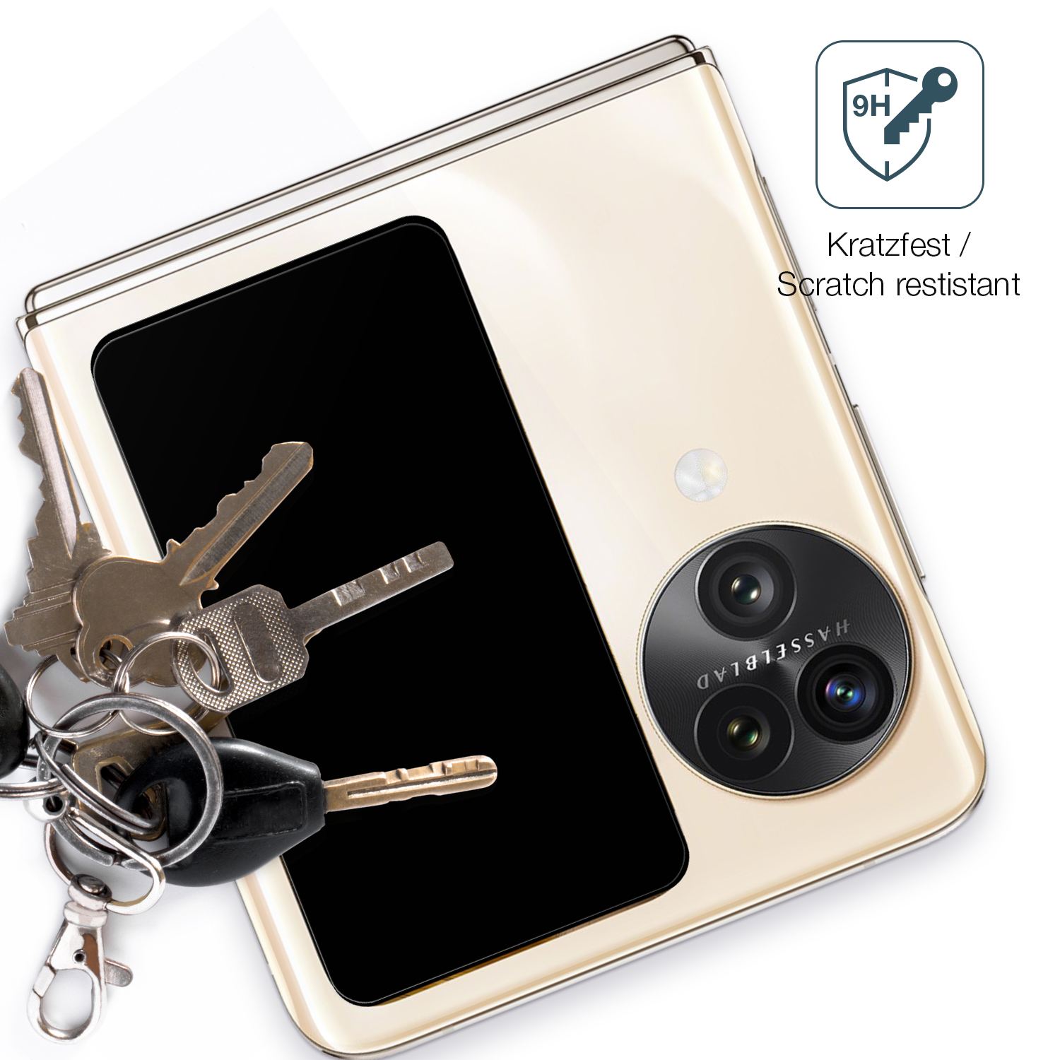 dipos Displayschutz für Oppo Find N3 Flip Aussenseite, mattierte Oberfläche, robuste Festigkeit und perfekte Passform