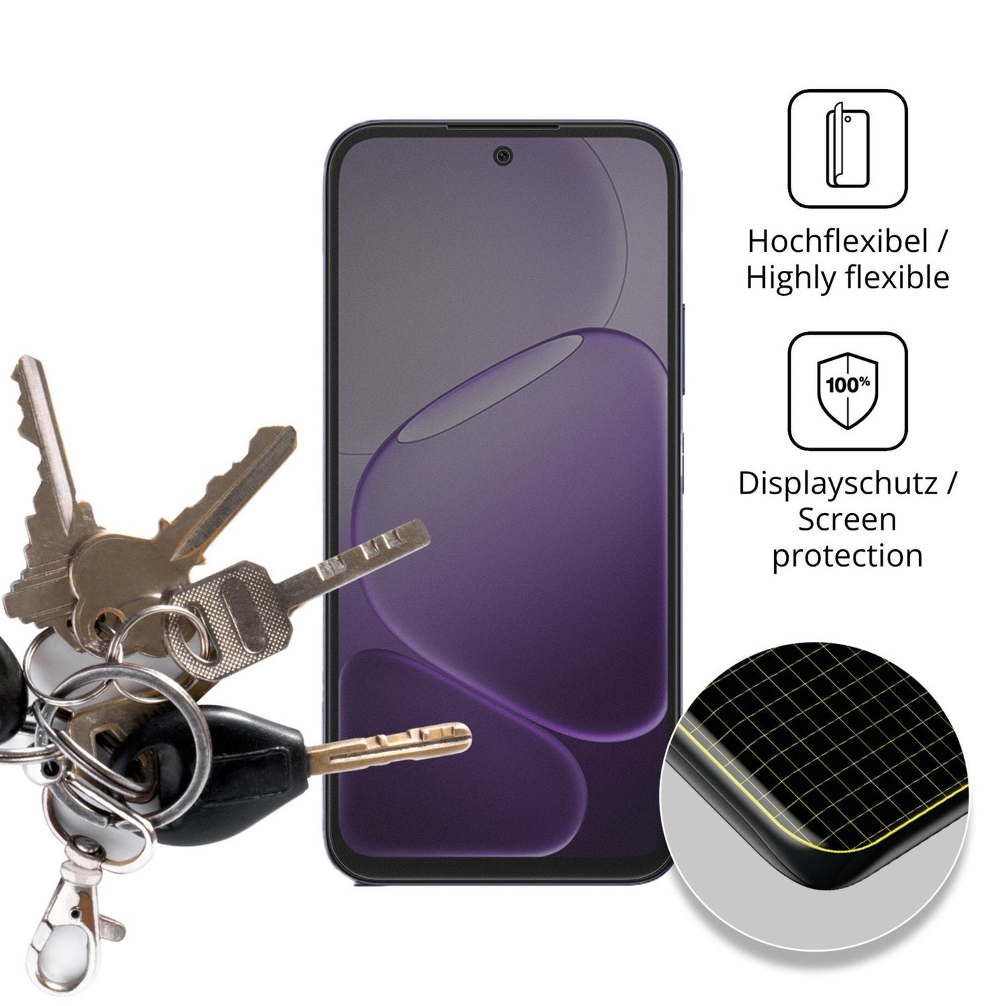 dipos Displayschutz für Oppo K14 5G, mit Blickschutzfilter und perfekter Passform auch für die Rundungen
