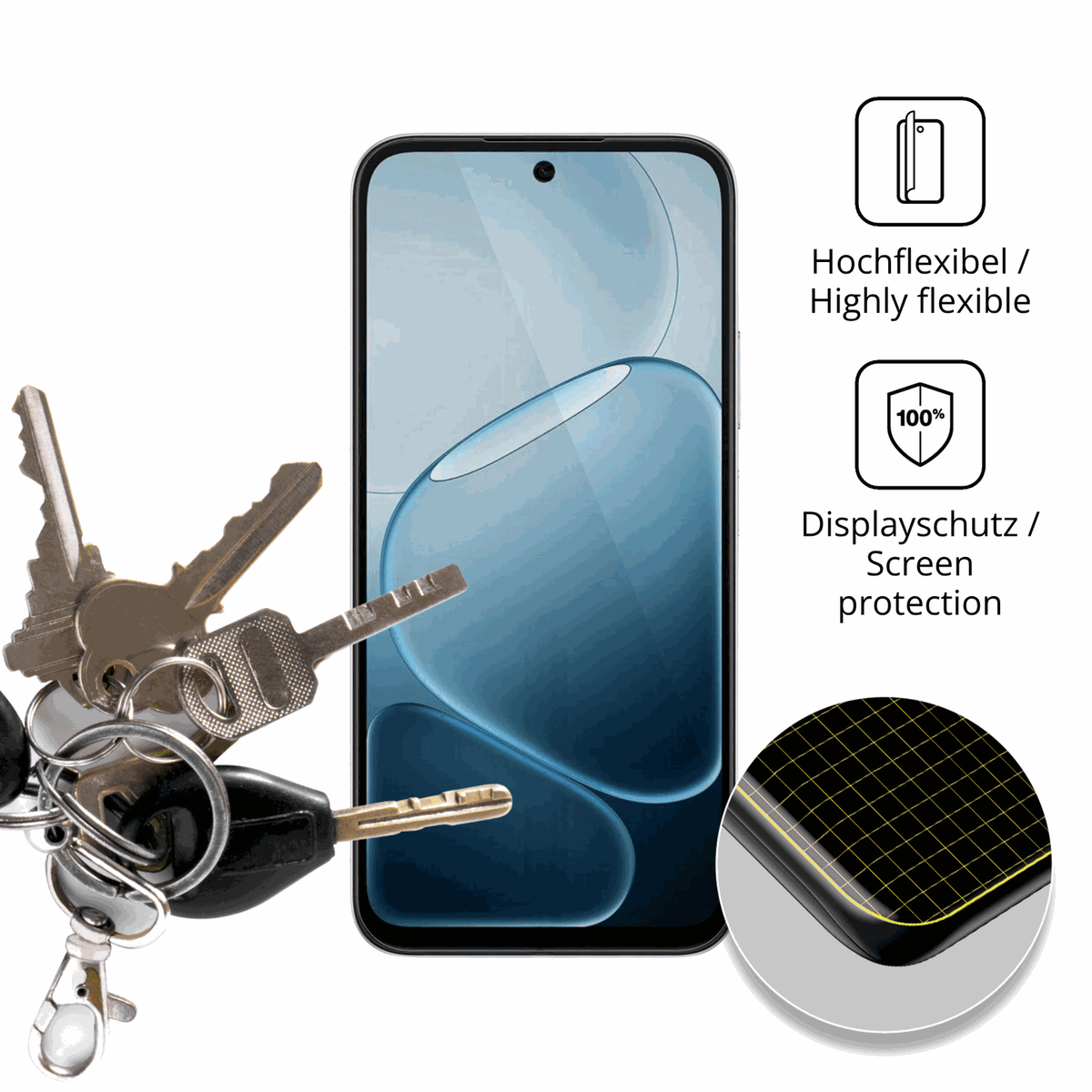 dipos Displayschutz f�r Oppo K14x 5G, transparente Oberfl�che, geringe Dicke und perfekte Passform