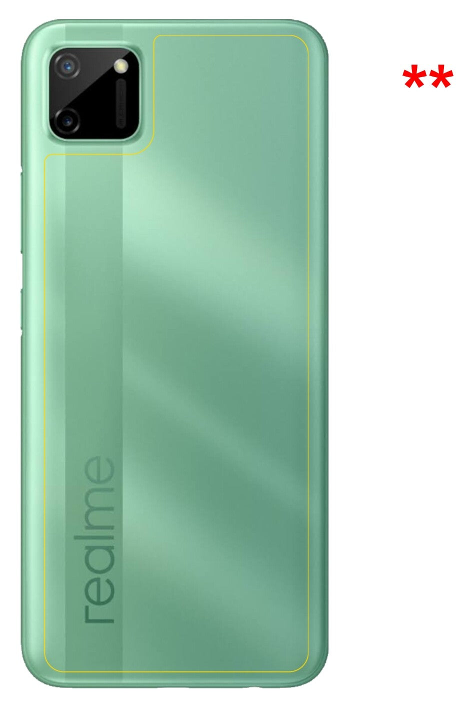 Dünne und klare Folie passend zugeschnitten für Oppo Realme C11 Rückseite