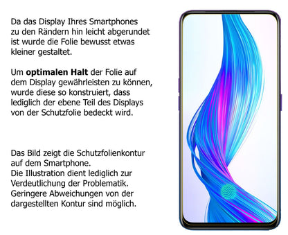 dipos Displayschutz für Oppo Realme X, mattierte Oberfläche, robuste Festigkeit und perfekte Passform