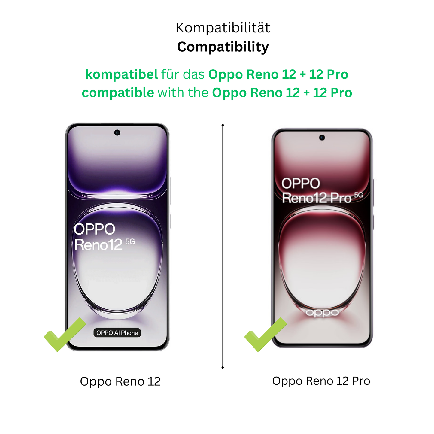 dipos Displayschutz für Oppo Reno 12 Pro, transparente Oberfläche, perfekte Passform auch für die Rundungen