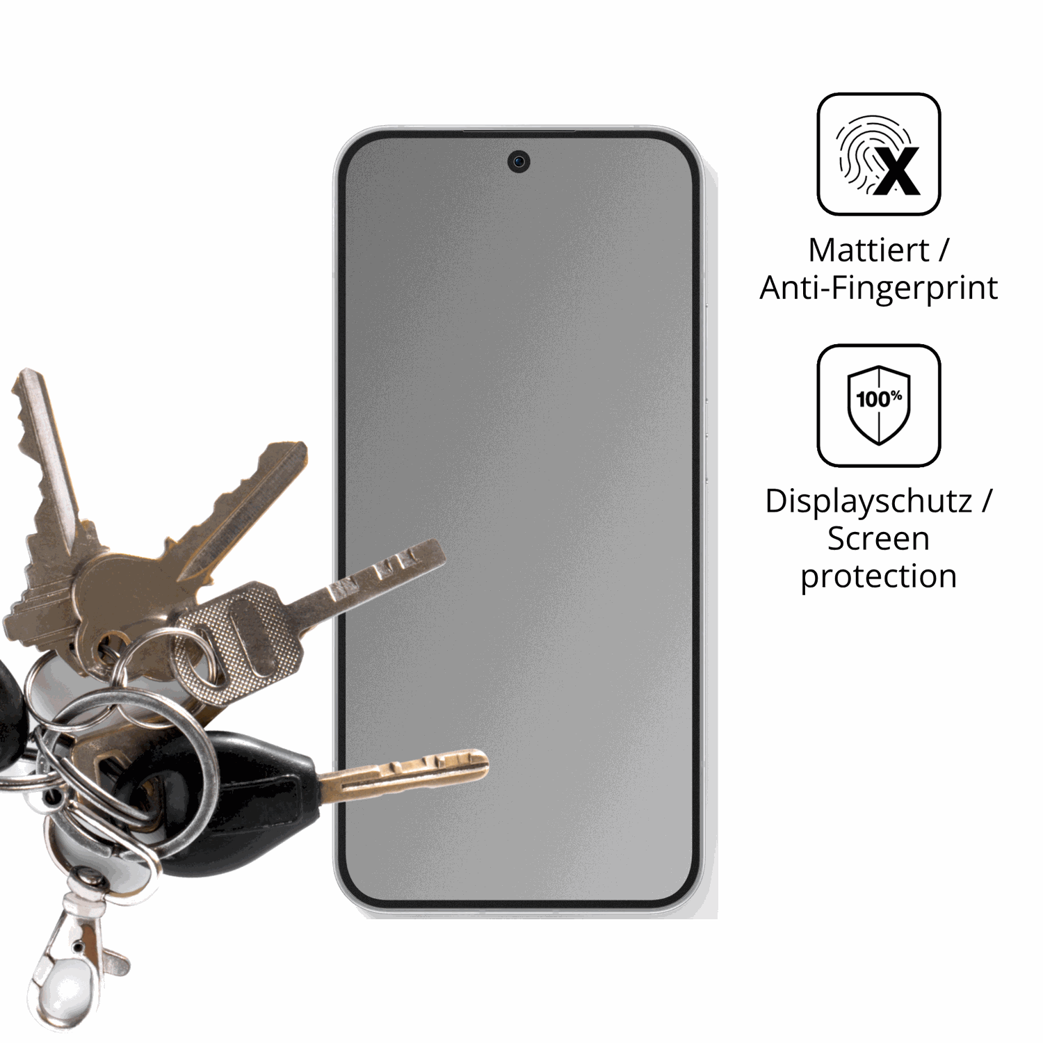 dipos Displayschutz f�r Oppo Reno 15, mattierte Oberfl�che, Blickschutzfilter und perfekter Passform