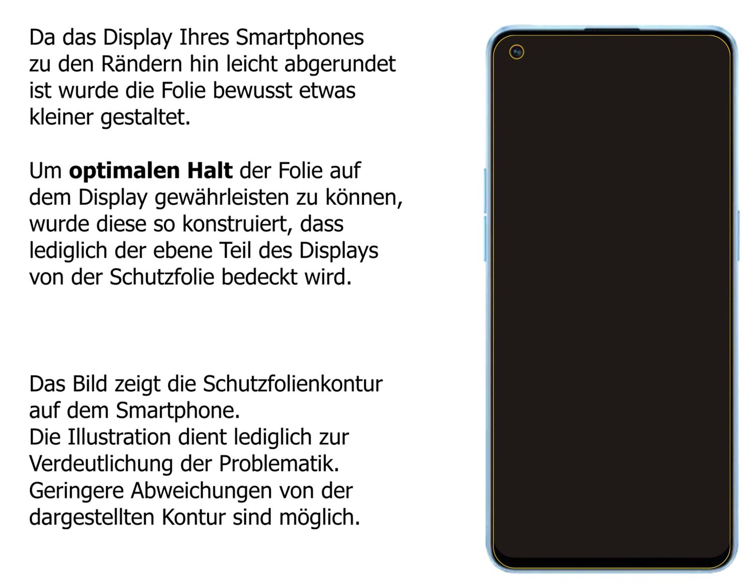 dipos Displayschutz für Oppo Reno 7 Pro, transparente Oberfläche, perfekte Passform auch für die Rundungen