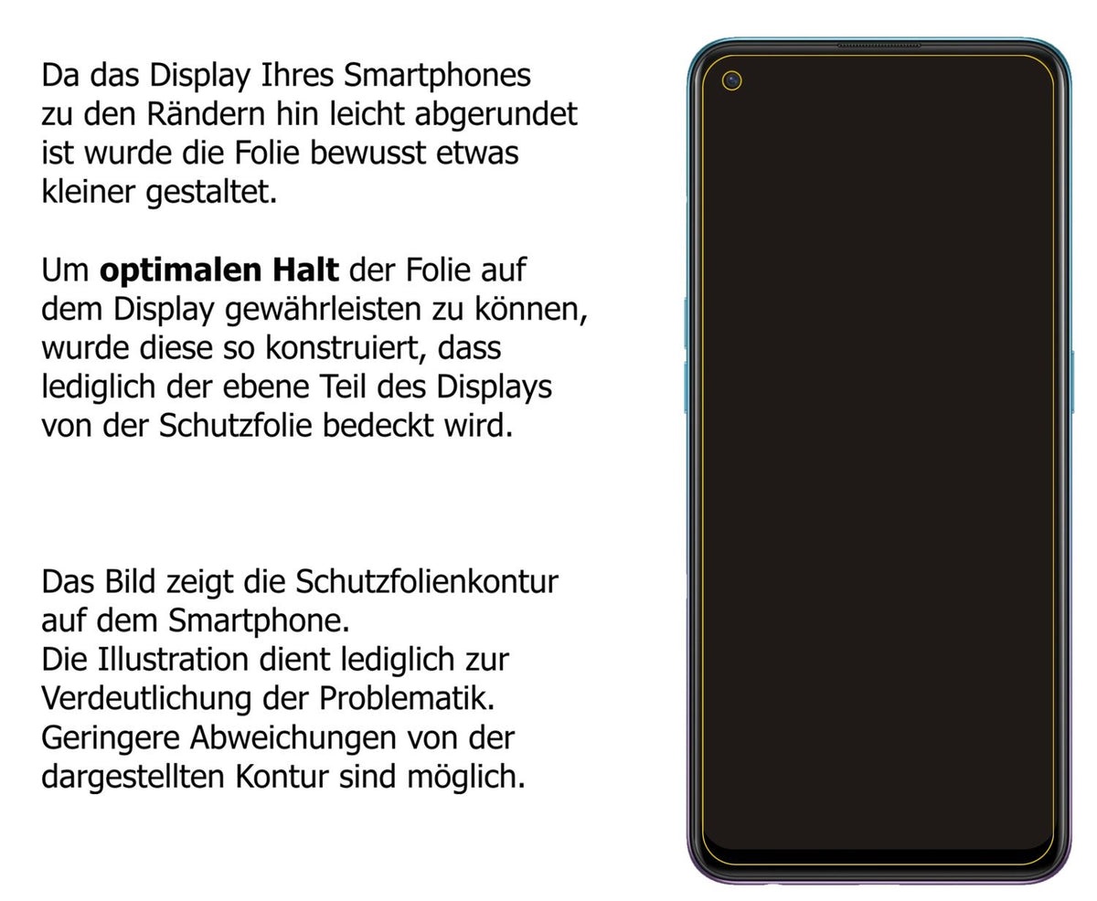 dipos Displayschutz für Oppo Reno5 4G, transparente Oberfläche, perfekte Passform auch für die Rundungen