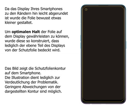 dipos Displayschutz für Oppo Reno5 4G, transparente Oberfläche, perfekte Passform auch für die Rundungen