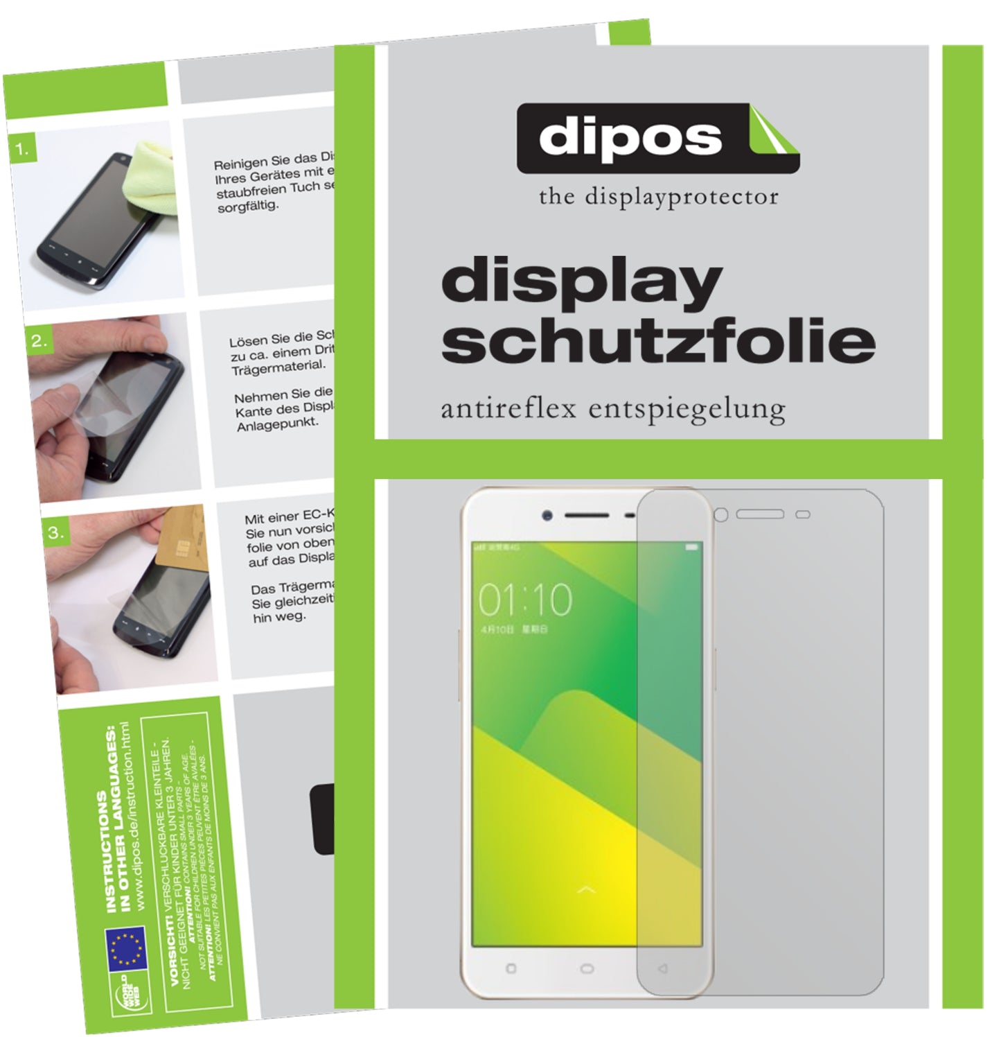 Mattes Panzerglas: Entspiegelte, dünne Folie, Fingerabdruckresistenz und Bildschirmschutz für Oppo-A57