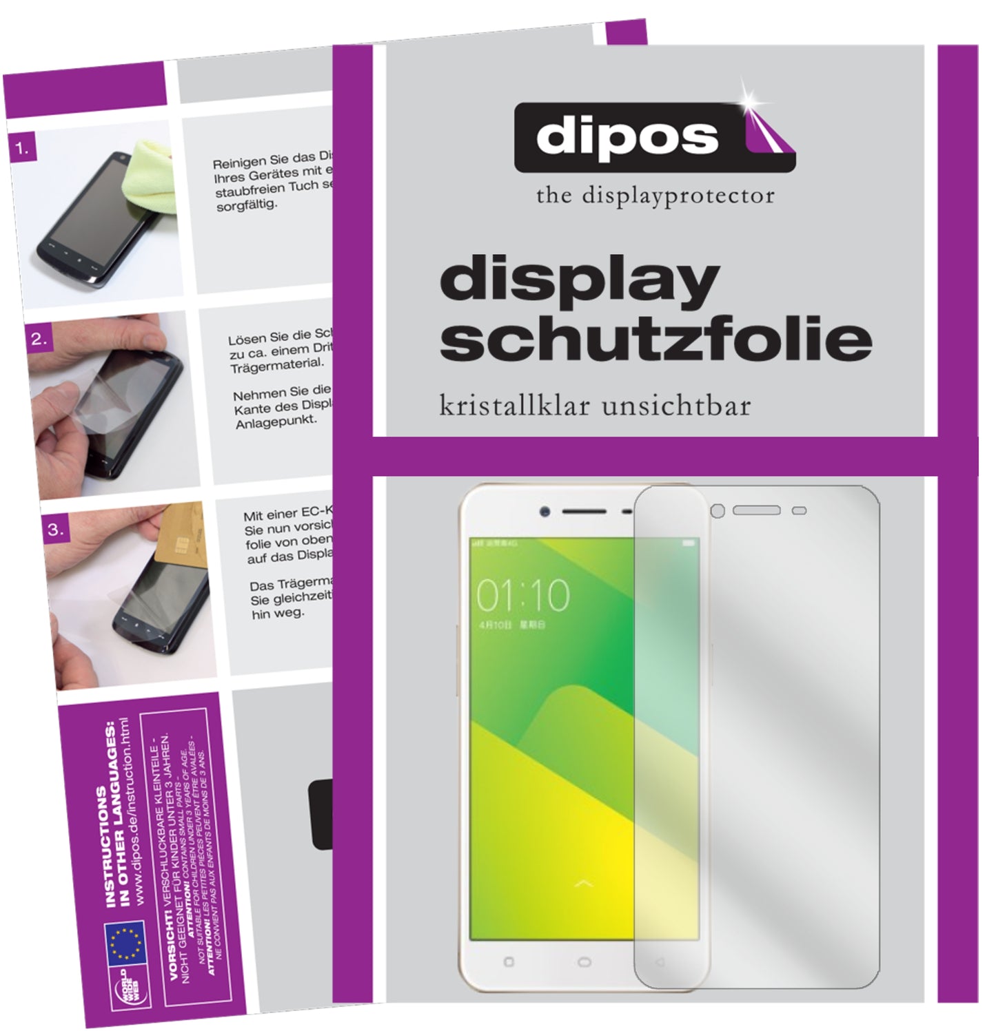 Kristallklare, dünne Schutzfolie: Kratzfest & passgenau für Oppo-A57