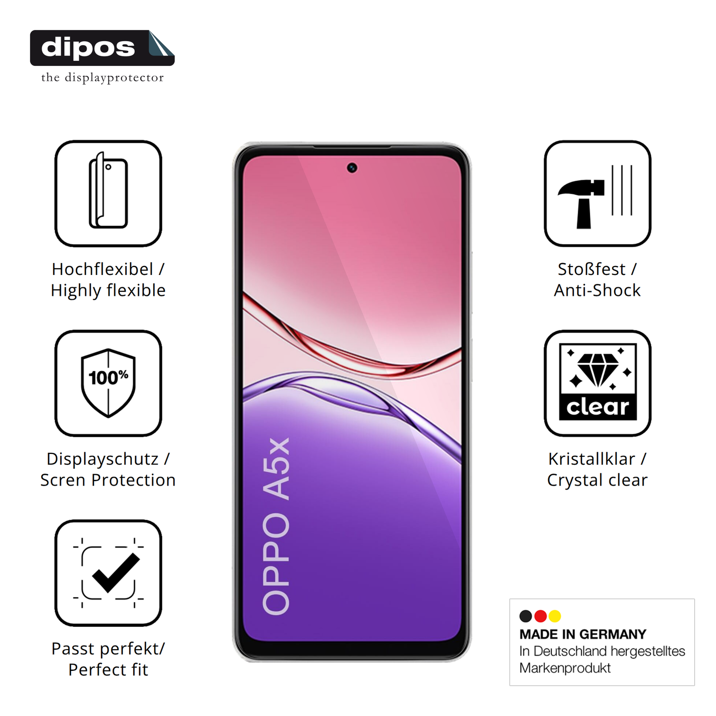 Displayschutz hergestellt in Deutschland, höchste Qualität made in Germany