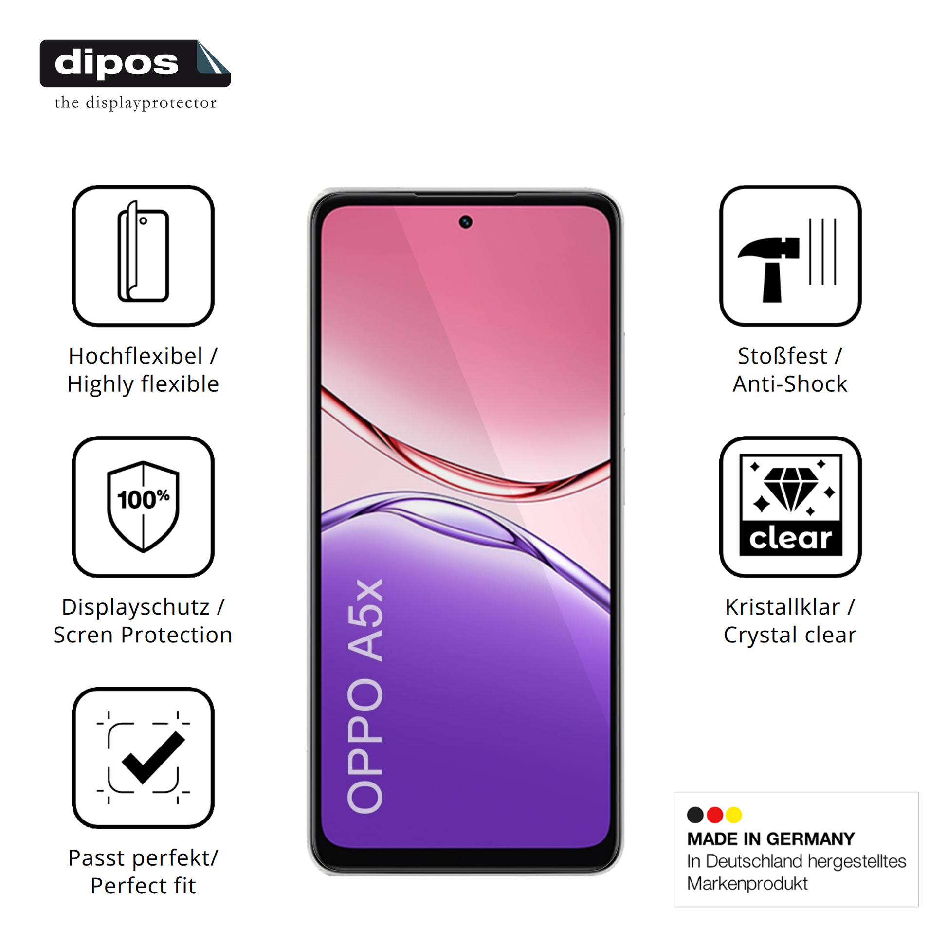 Displayschutz hergestellt in Deutschland, höchste Qualität made in Germany
