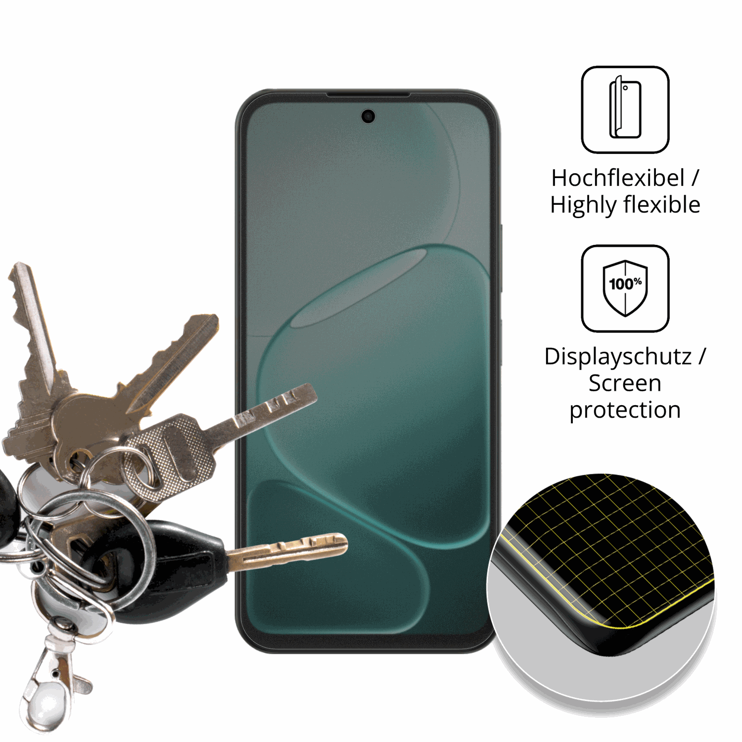 dipos Displayschutz für Oppo A6c, mit Blickschutzfilter und perfekter Passform auch für die Rundungen