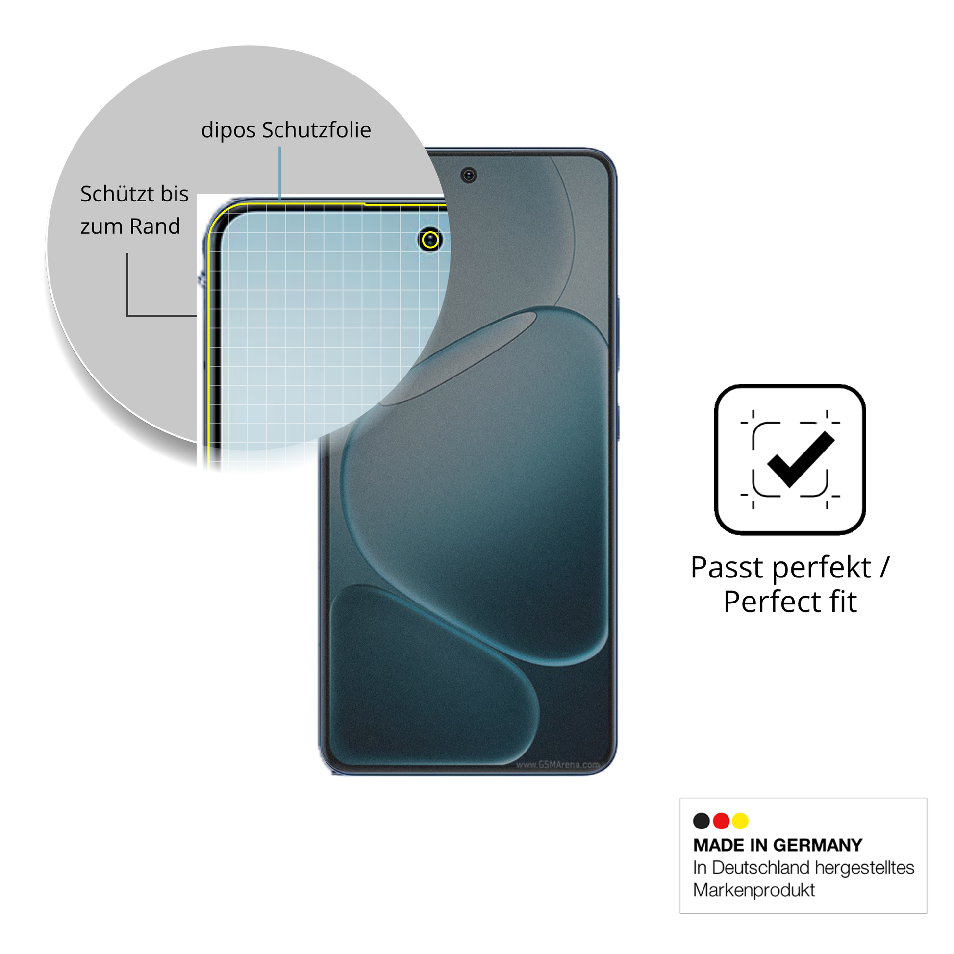 Schutz gegen Kratzer auf dem Oppo A6 GT Glas durch Schlüssel, Stöße gegen die Tischkante oder Stürze