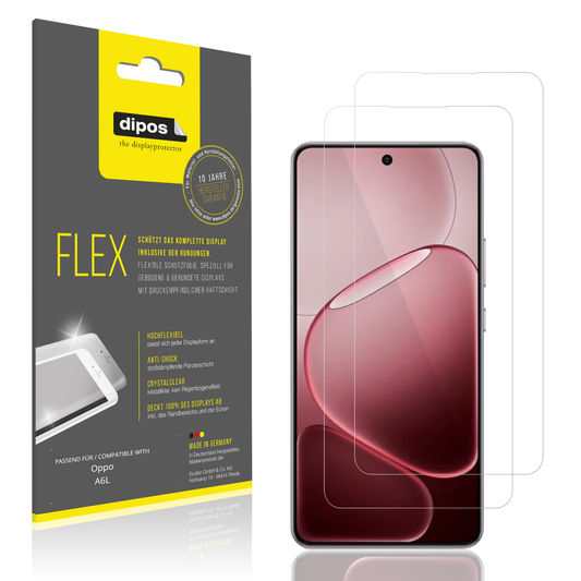 Klare Displayschutzfolie von dipos passend für Oppo A6L, 100% Displayabdeckung und blasenfreie Montage