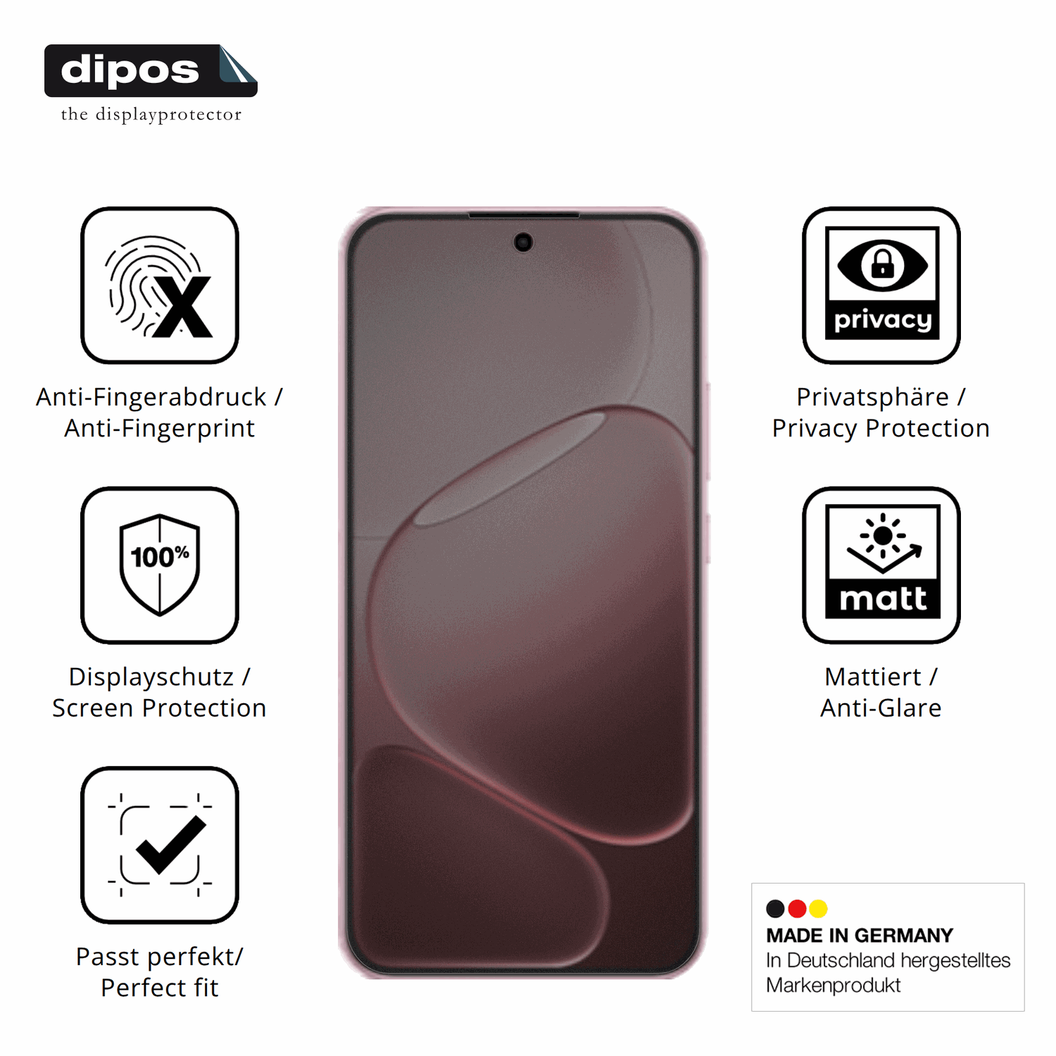 Privatsphäre-Schutz durch Sichtschutz-Folie passend zugeschnitten für oppoa6 pro 5g