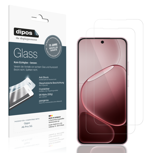 Klare Displayschutzfolie von dipos passend für oppoa6 pro 5g, 9H kratzfest und blasenfrei montiert