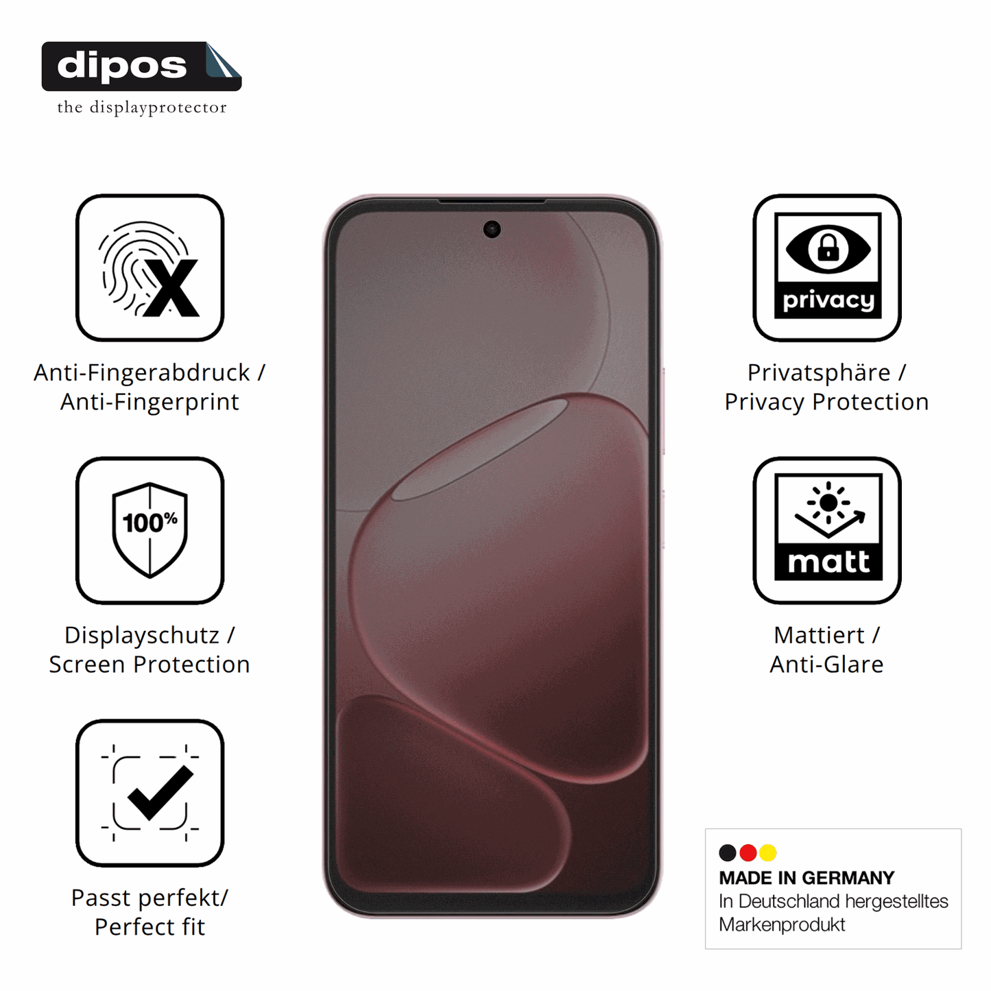 Privatsphäre-Schutz durch Sichtschutz-Folie passend zugeschnitten für Oppo A6s