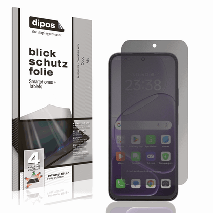 Blickschutzfolie von dipos passend für Oppo A6t, präziser Zuschnitt und blasenfrei montiert