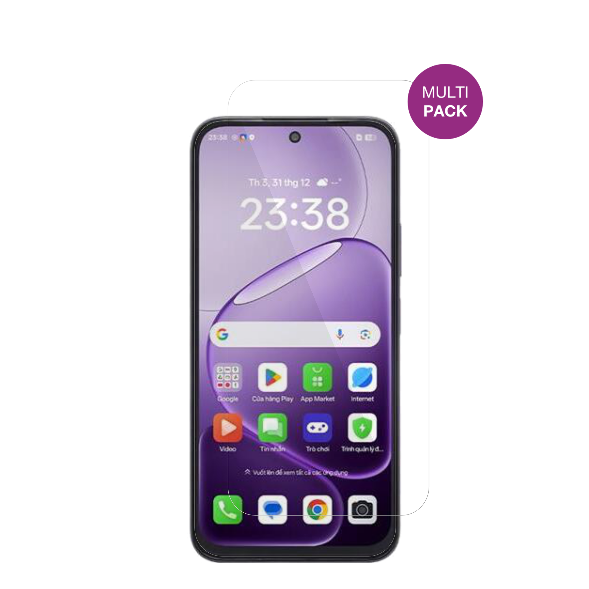 OppoA6t mit aufgebrachter dipos Displayschutzfolie, glasklare Darstellung ohne Einschränkungen