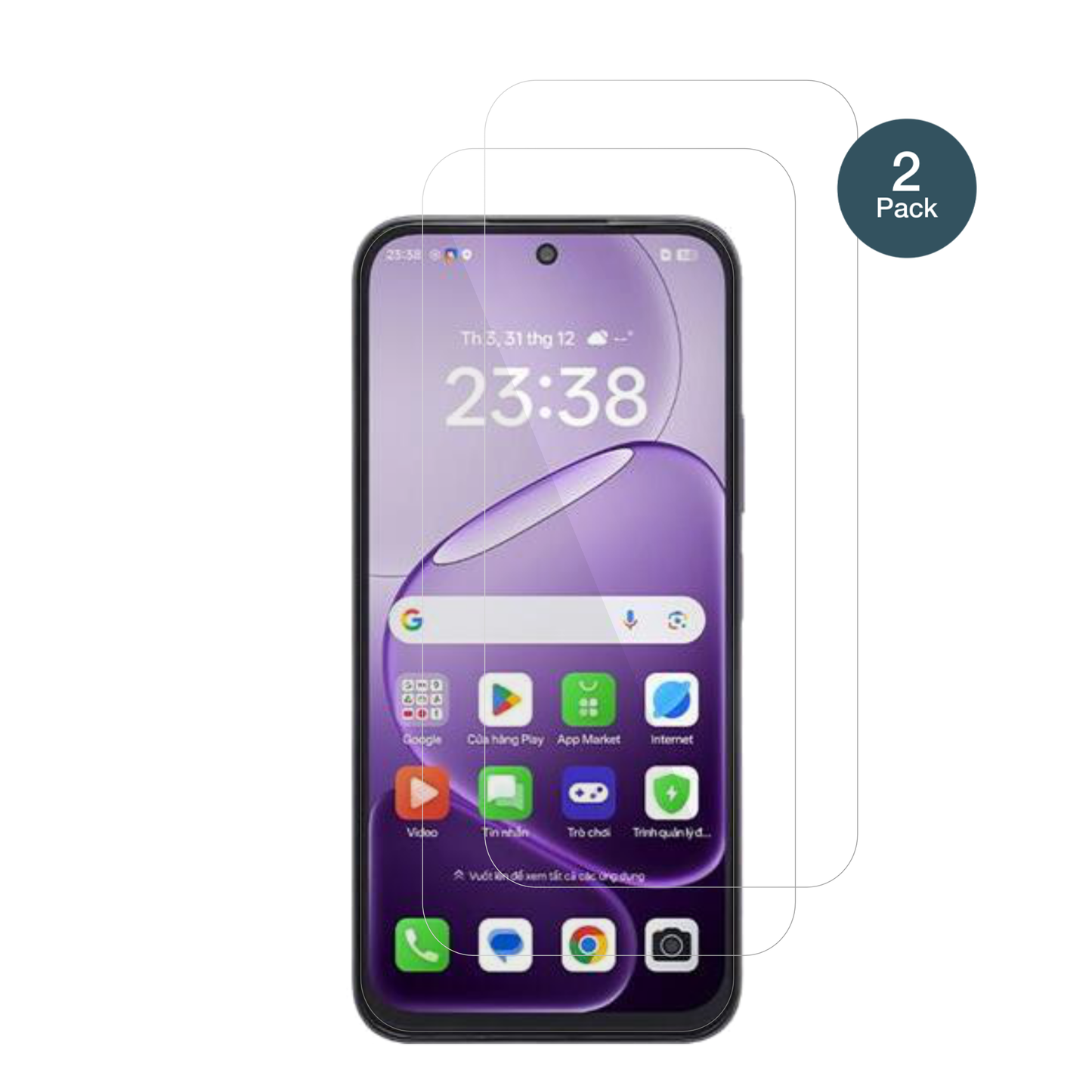OppoA6t mit aufgebrachter dipos Flex Schutzfolie, glasklare Darstellung ohne Einschränkungen