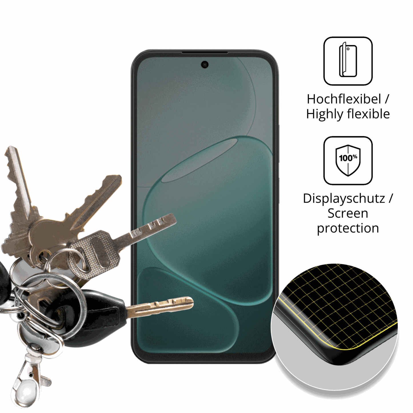 dipos Displayschutz für Oppo A6v, mit Blickschutzfilter und perfekter Passform auch für die Rundungen