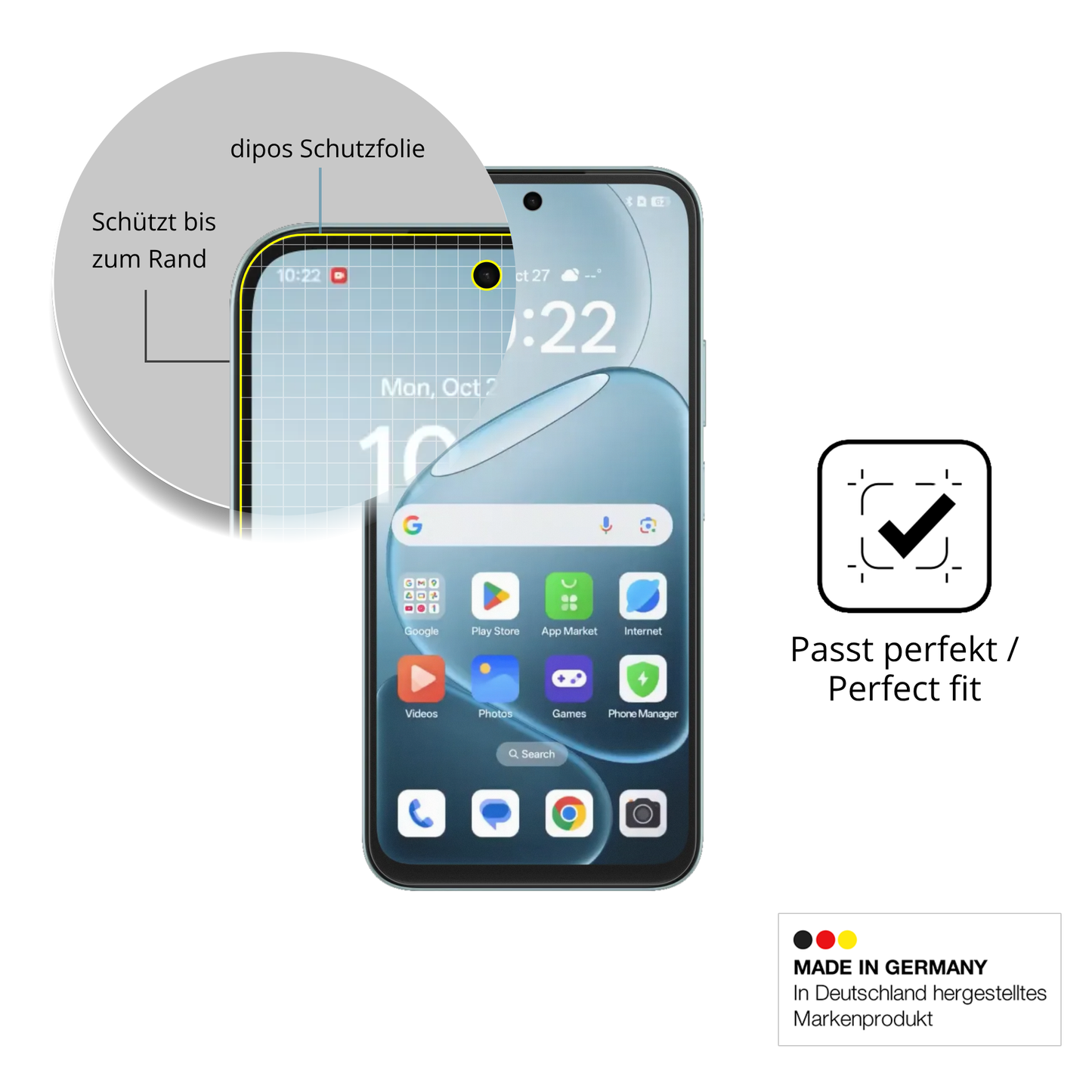 Besonders flexibler Displayschutz mit Anti-Shock-Schicht im Materialmix