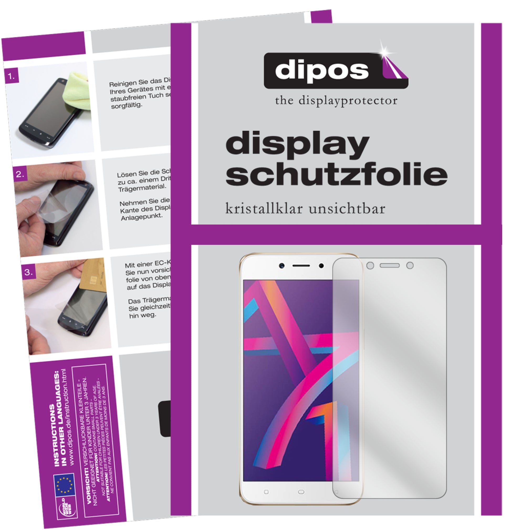 Kristallklare, dünne Schutzfolie: Kratzfest & passgenau für Oppo-A71 2018