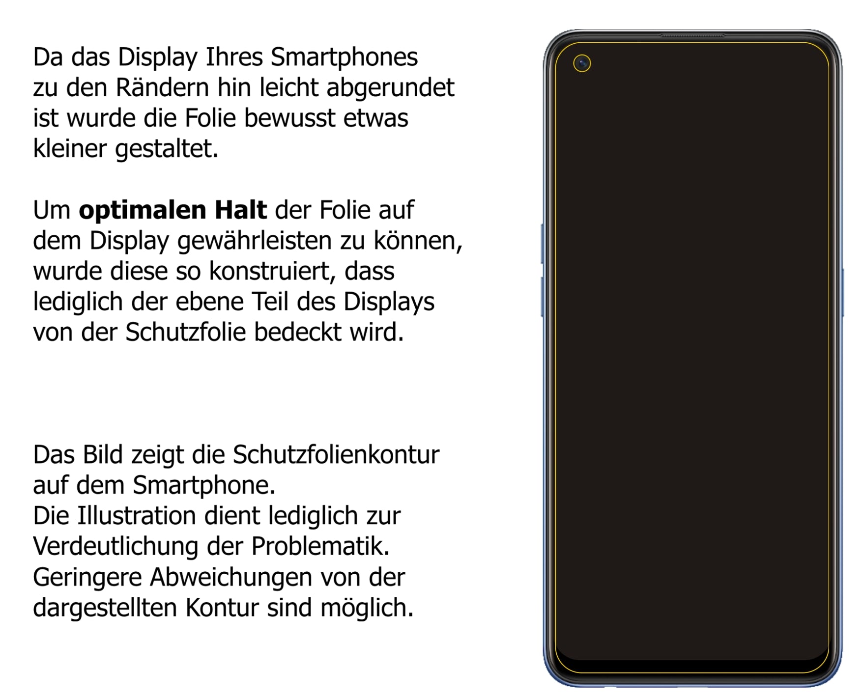 Schutzfolie mit optimaler Passform, zur Verwendung mit Hüllen geeignet