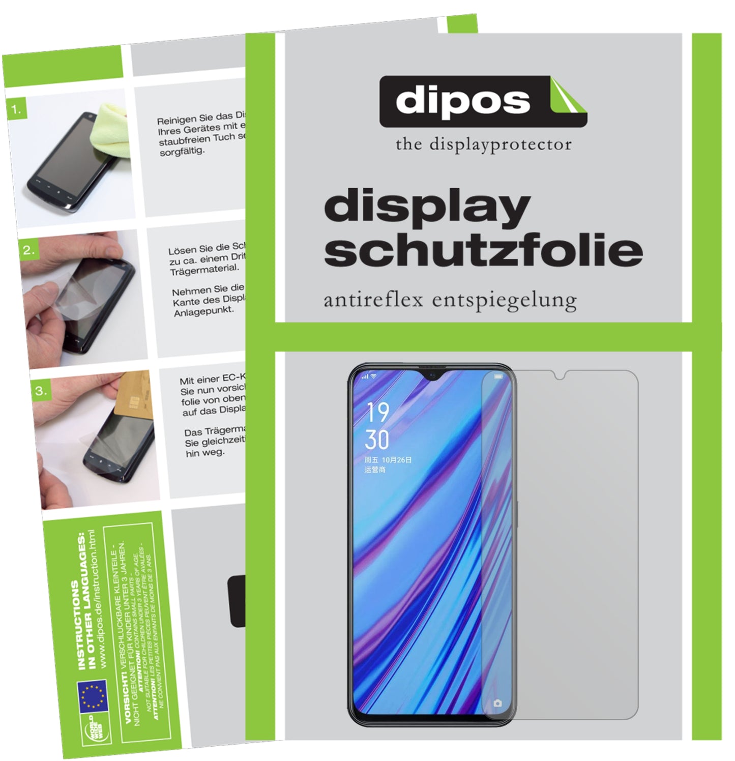 Mattes Panzerglas: Entspiegelte, dünne Folie, Fingerabdruckresistenz und Bildschirmschutz für Oppo-A9x