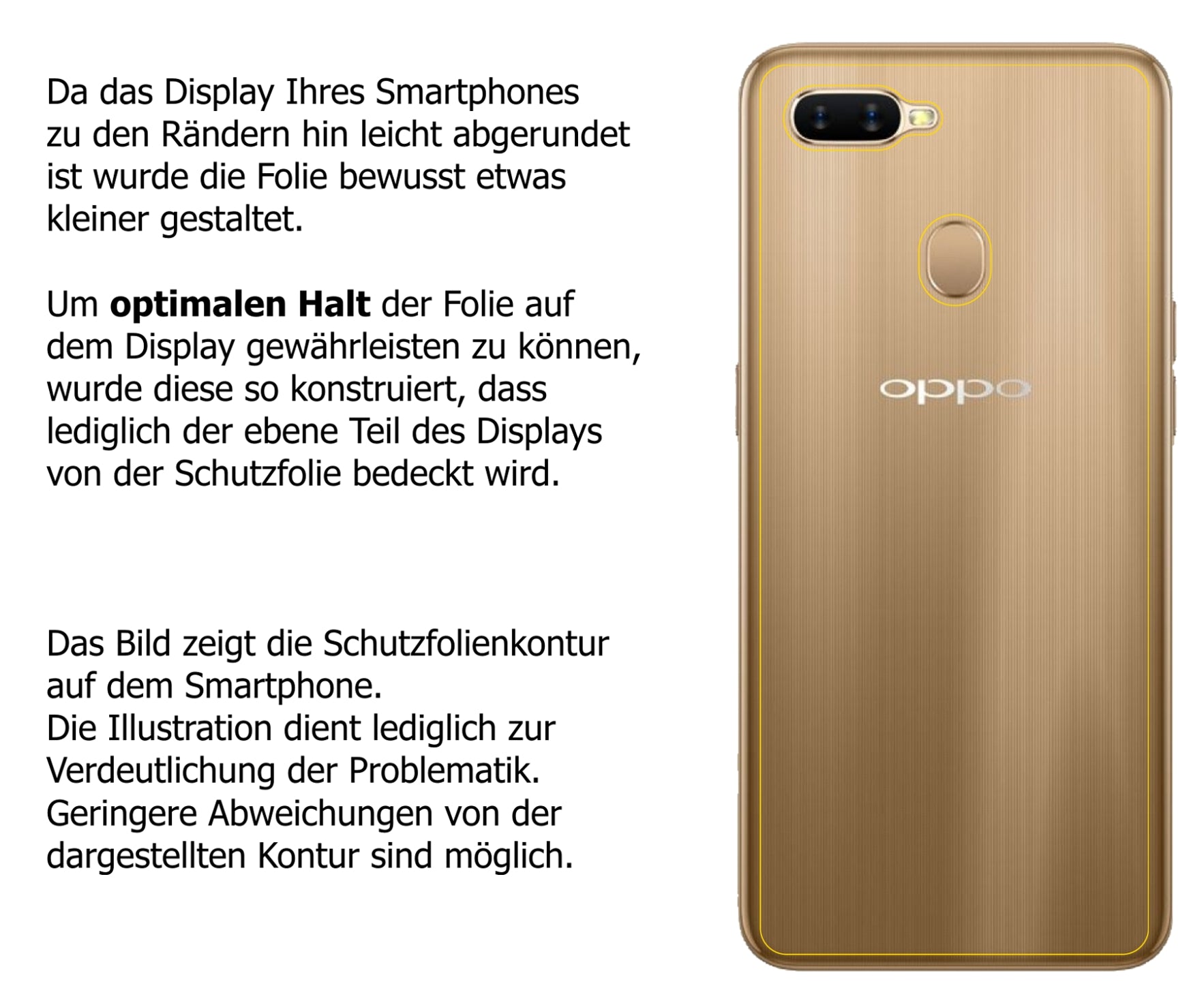 Dünne und klare Folie passend zugeschnitten für Oppo AX7 Pro Rückseite