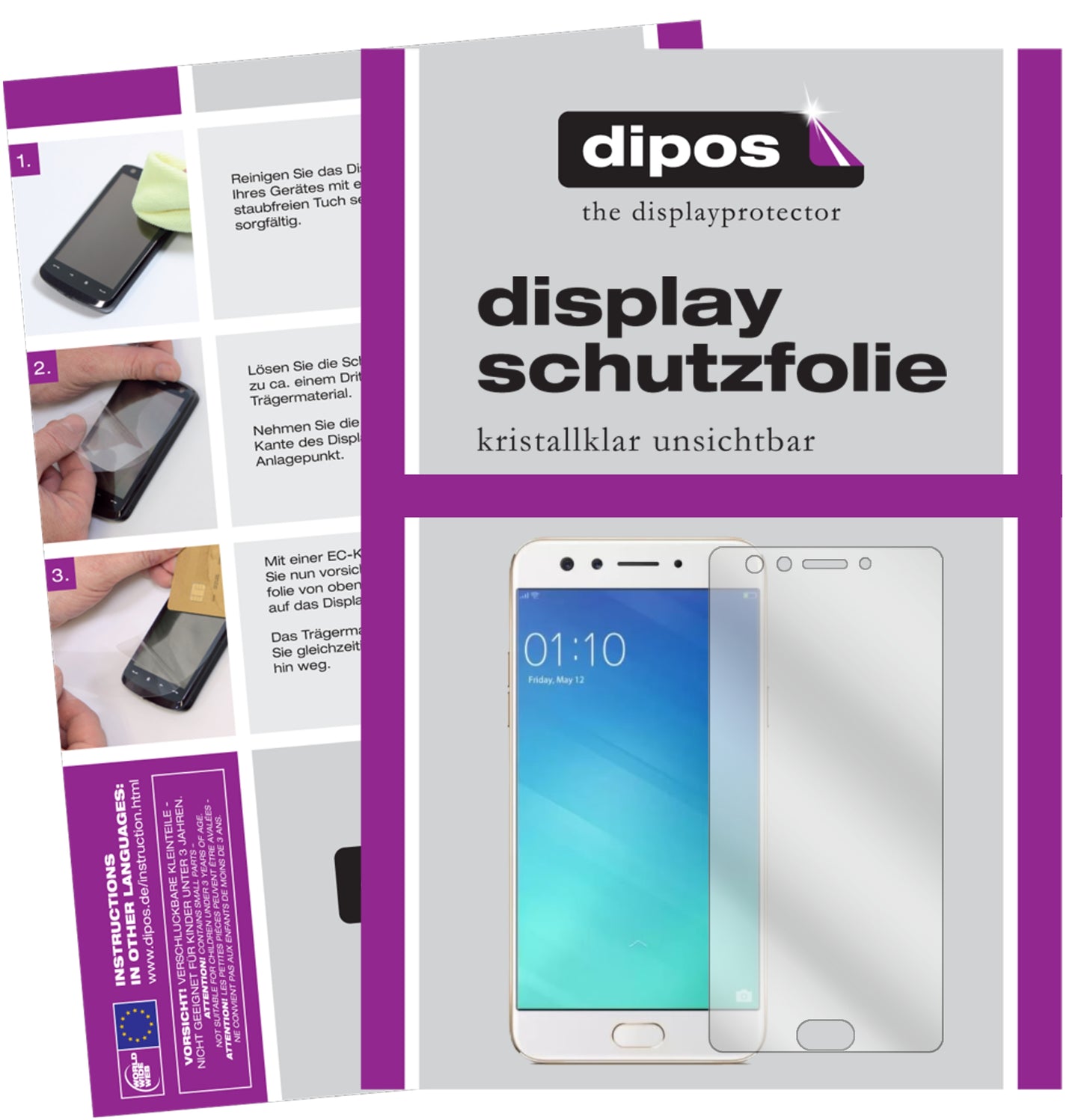 Kristallklare, dünne Schutzfolie: Kratzfest & passgenau für Oppo-F3