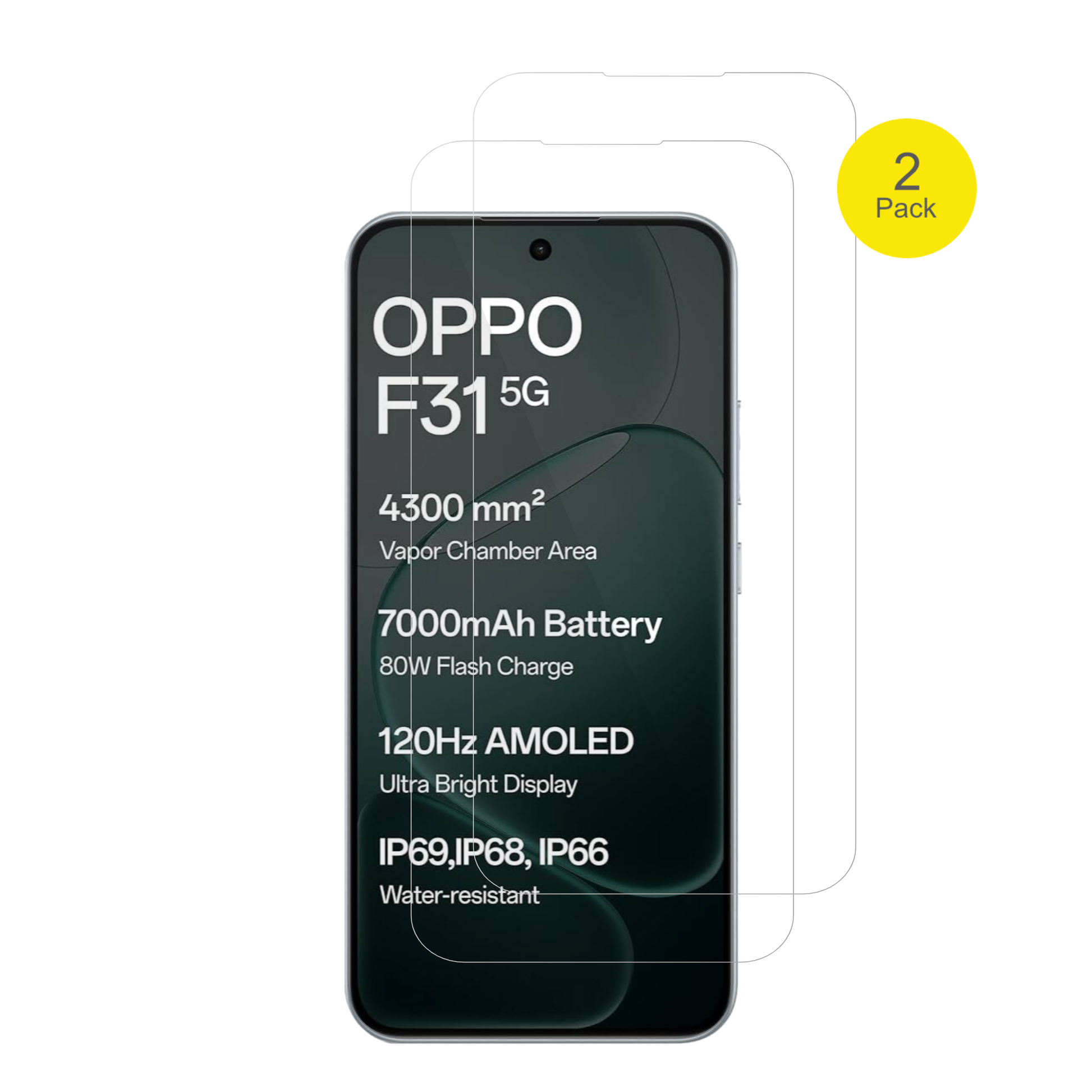 OppoF31 mit aufgebrachter dipos Displayschutzfolie, glasklare Darstellung ohne Einschränkungen