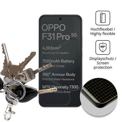 dipos Displayschutz für Oppo F31 Pro, mit Blickschutzfilter und perfekter Passform auch für die Rundungen