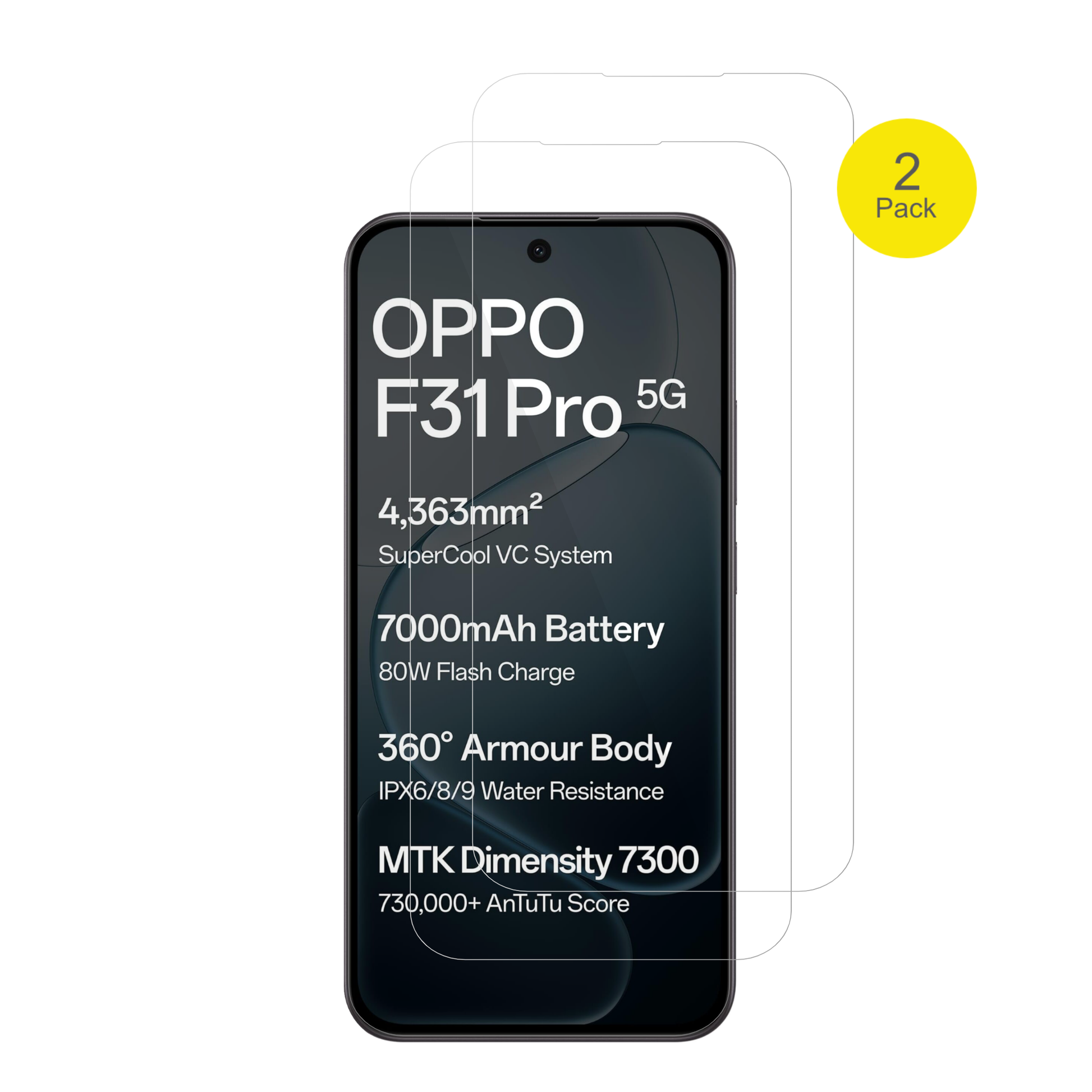 OppoF31 Pro mit aufgebrachter dipos Displayschutzfolie, glasklare Darstellung ohne Einschränkungen